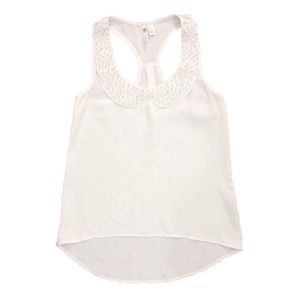 Embellished Peter Pan Neck Sleeveless Top
